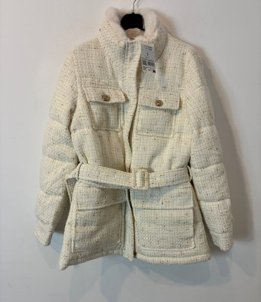 SALSA JEANS. Abrigo blanco tweed