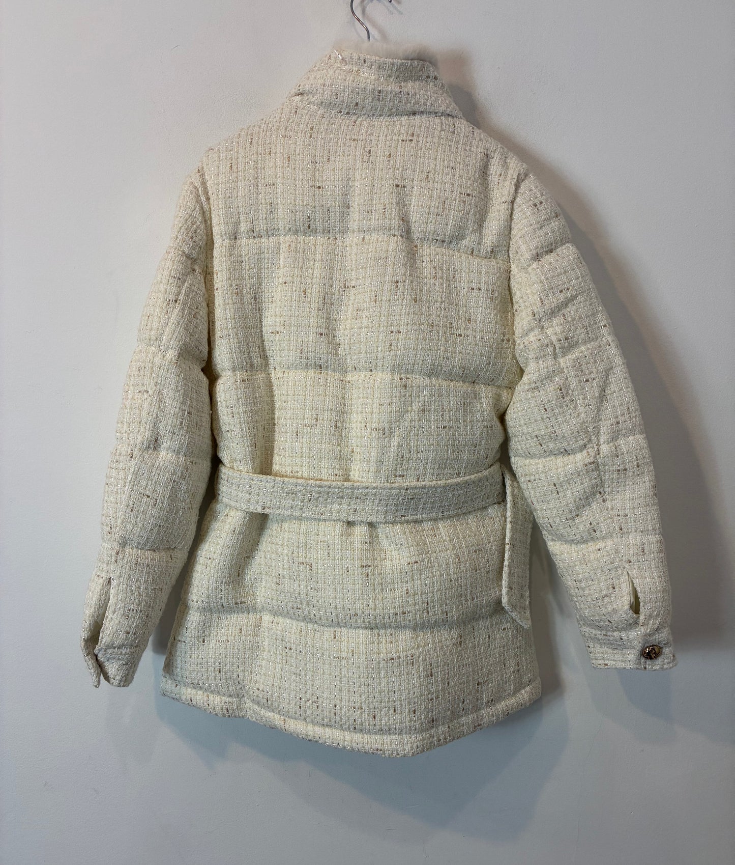 SALSA JEANS. Abrigo blanco tweed
