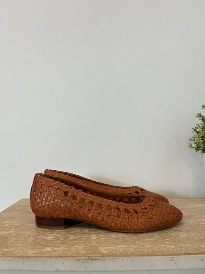 SÉZANE. Bailarinas piel troquelada. T 38