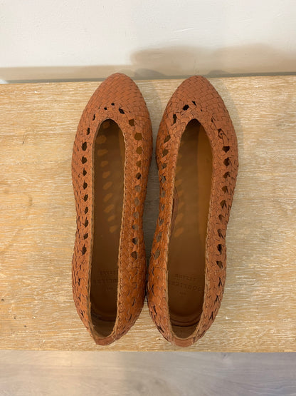 SÉZANE. Bailarinas piel troquelada. T 38