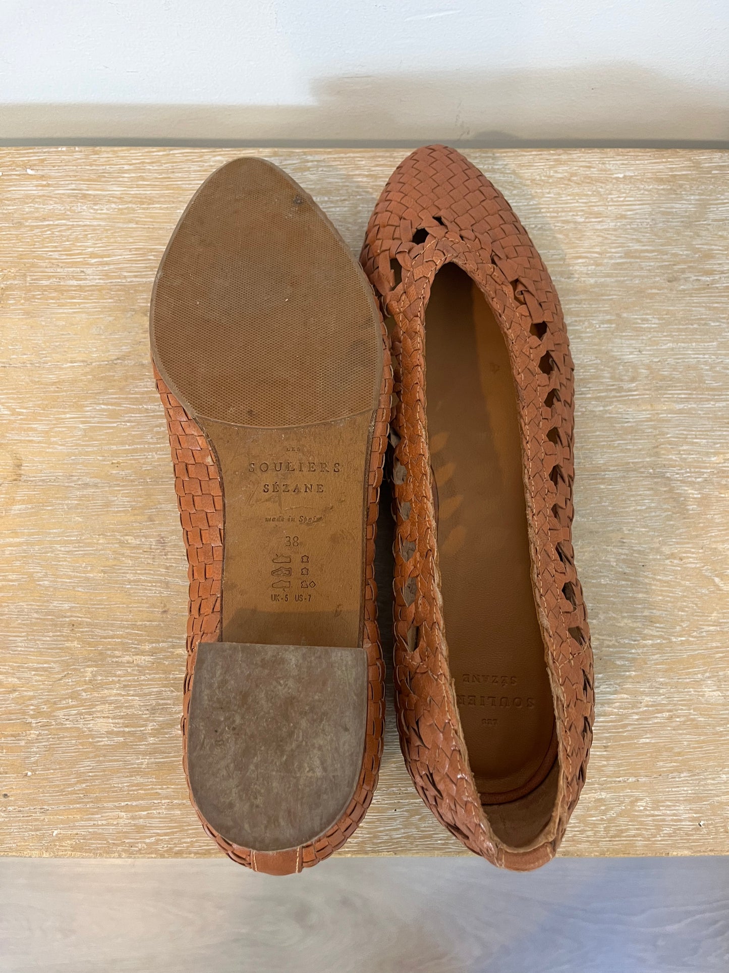 SÉZANE. Bailarinas piel troquelada. T 38