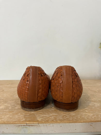 SÉZANE. Bailarinas piel troquelada. T 38