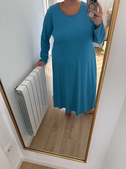 OTHERS. Turquoise ribbed dress S.3XL