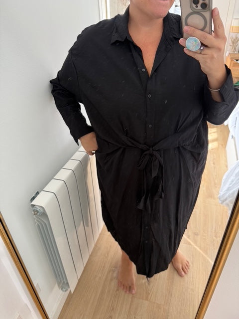 H&amp;M. Long black dress with bow, size XXL