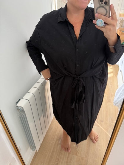 H&amp;M. Long black dress with bow, size XXL