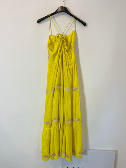 COOSY. Vestido amarillo bordado  T.s
