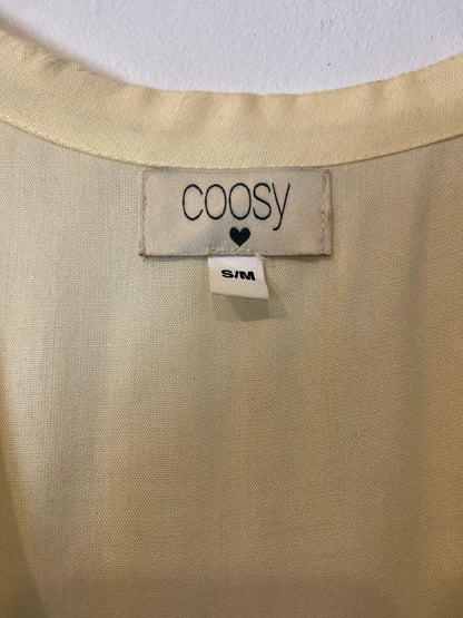 COOSY. Vestido beige bordado  T. S/M