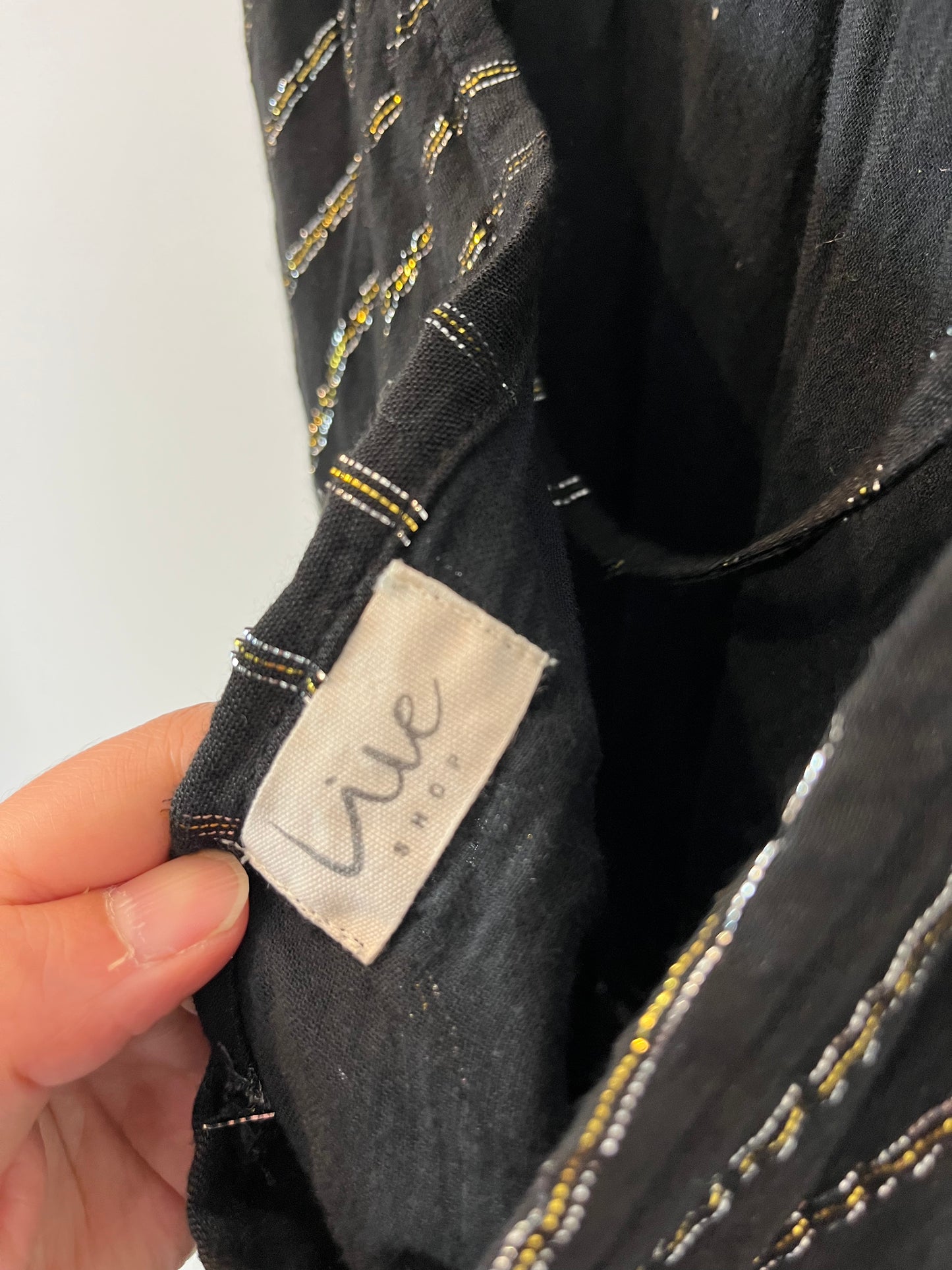 LIVE SHOP. Vestido negro rayas TU(s)