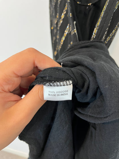 LIVE SHOP. Vestido negro rayas TU(s)