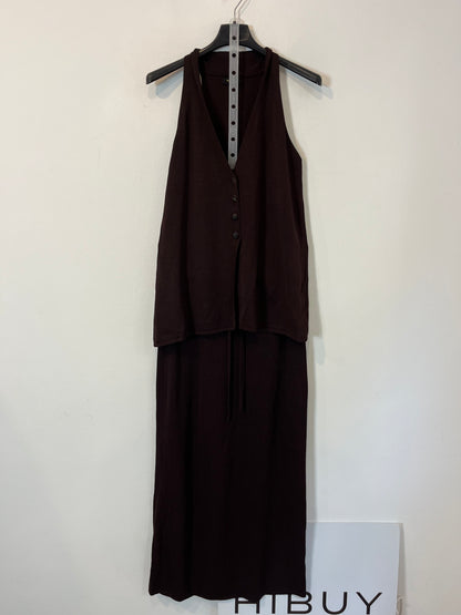 MASSIMO DUTTI. Total look punto marrón  T.xs