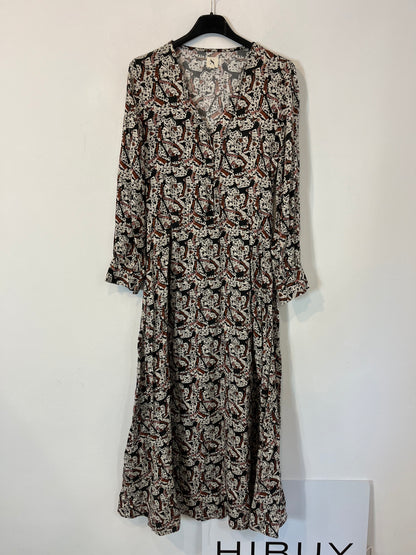 SLOWLOVE. Vestido midi fluido estampado. T XS/S