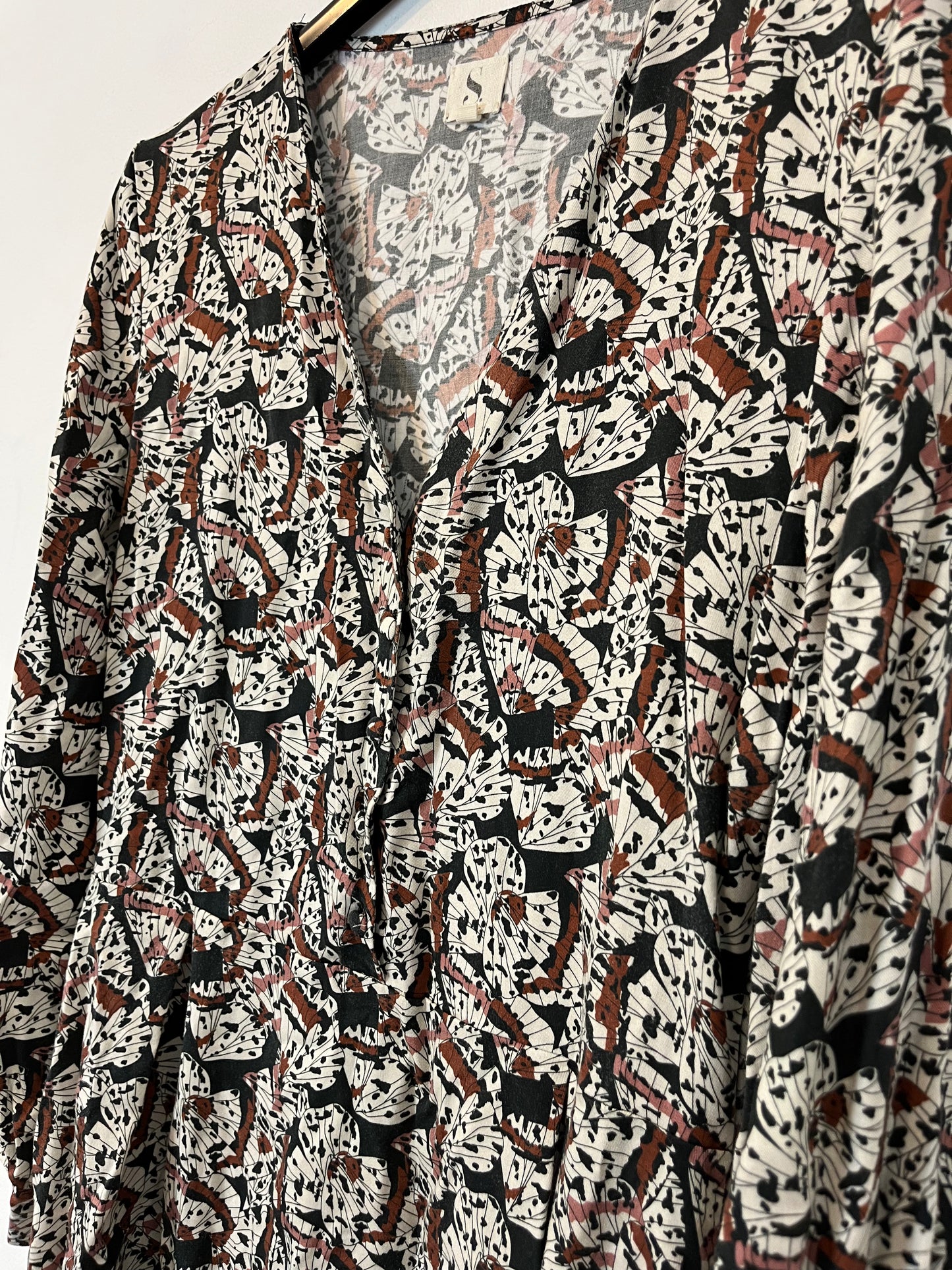 SLOWLOVE. Vestido midi fluido estampado. T XS/S