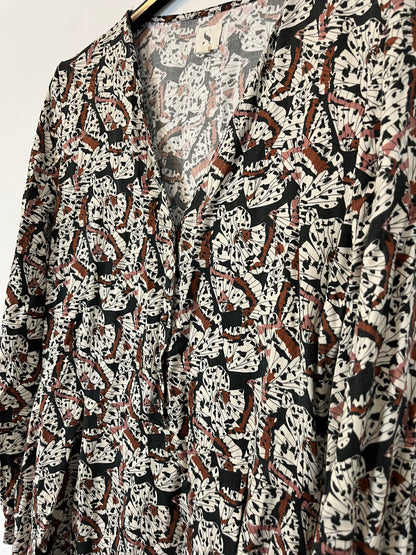 SLOWLOVE. Vestido midi fluido estampado. T XS/S