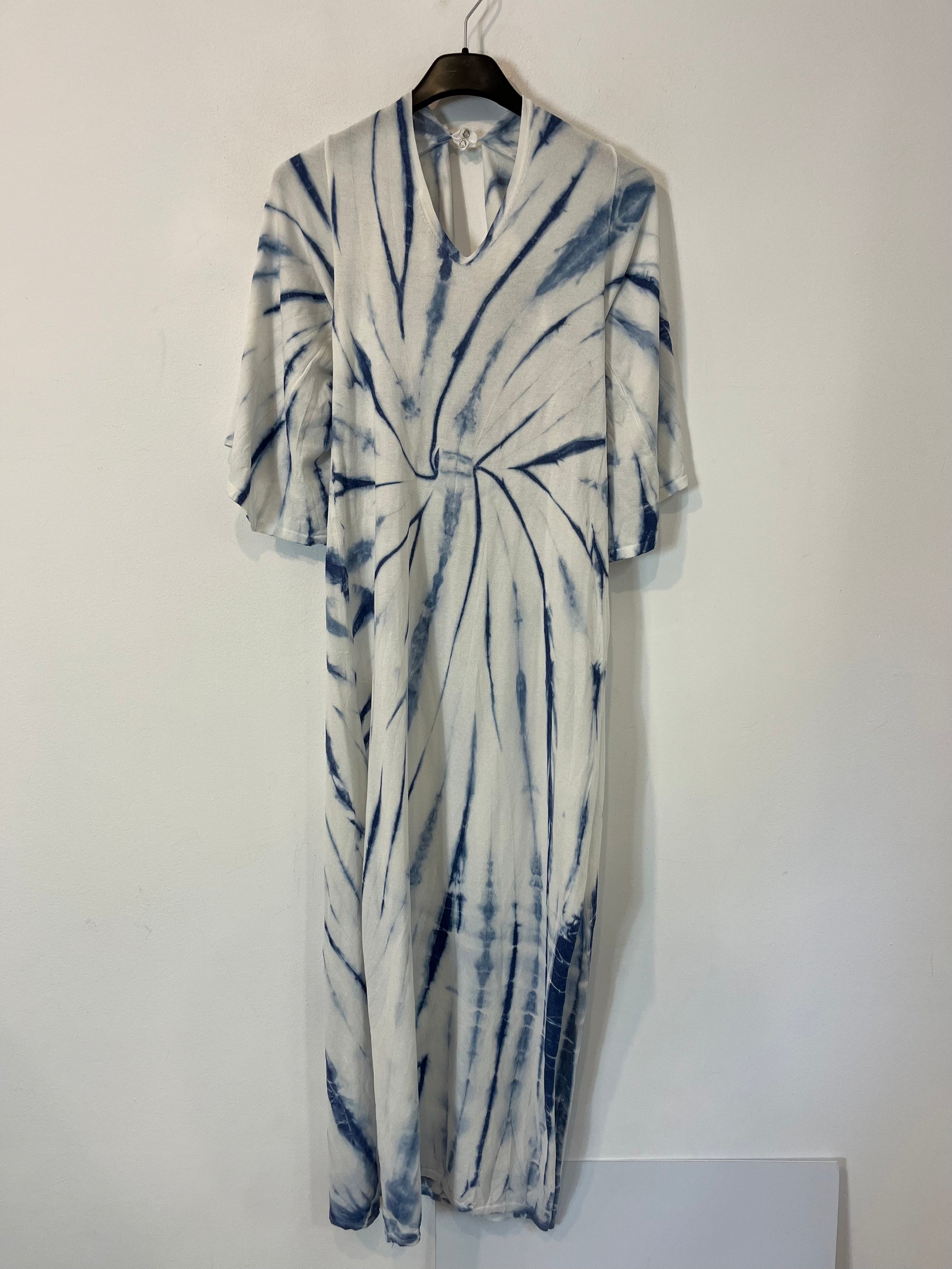 zara knit tie dye dress ZARA NEW TIE DYE EMBROIDERED KNIT VOLUMINOUS MIDI DRESS 100% COTTON S,M,L