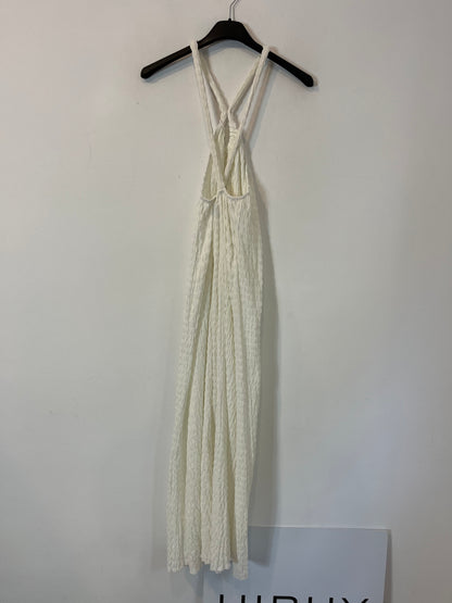 ZARA. Vestido blanco textura T.s