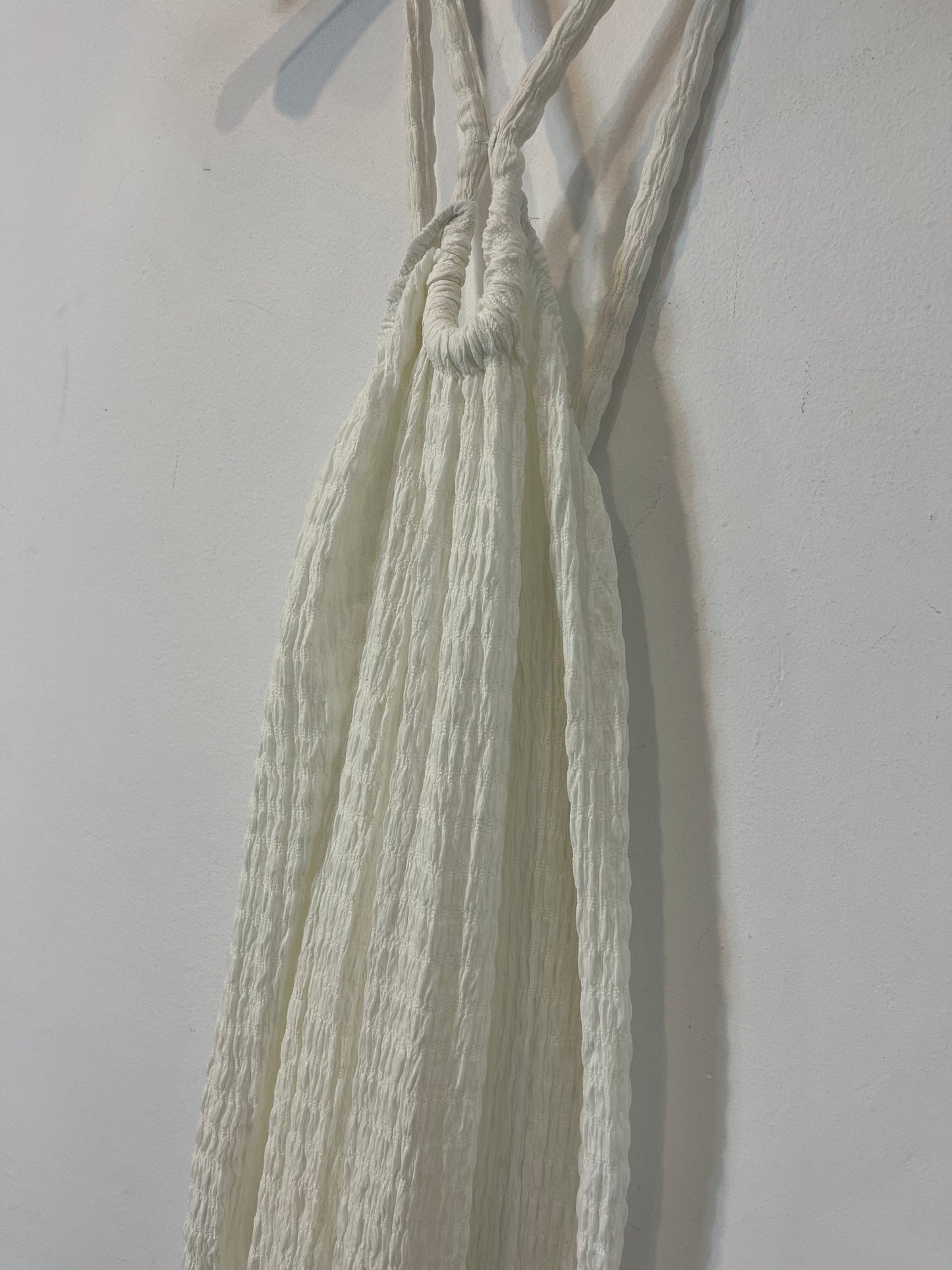 ZARA. Vestido blanco textura T.s