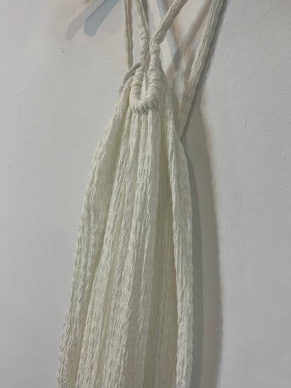 ZARA. Vestido blanco textura T.s