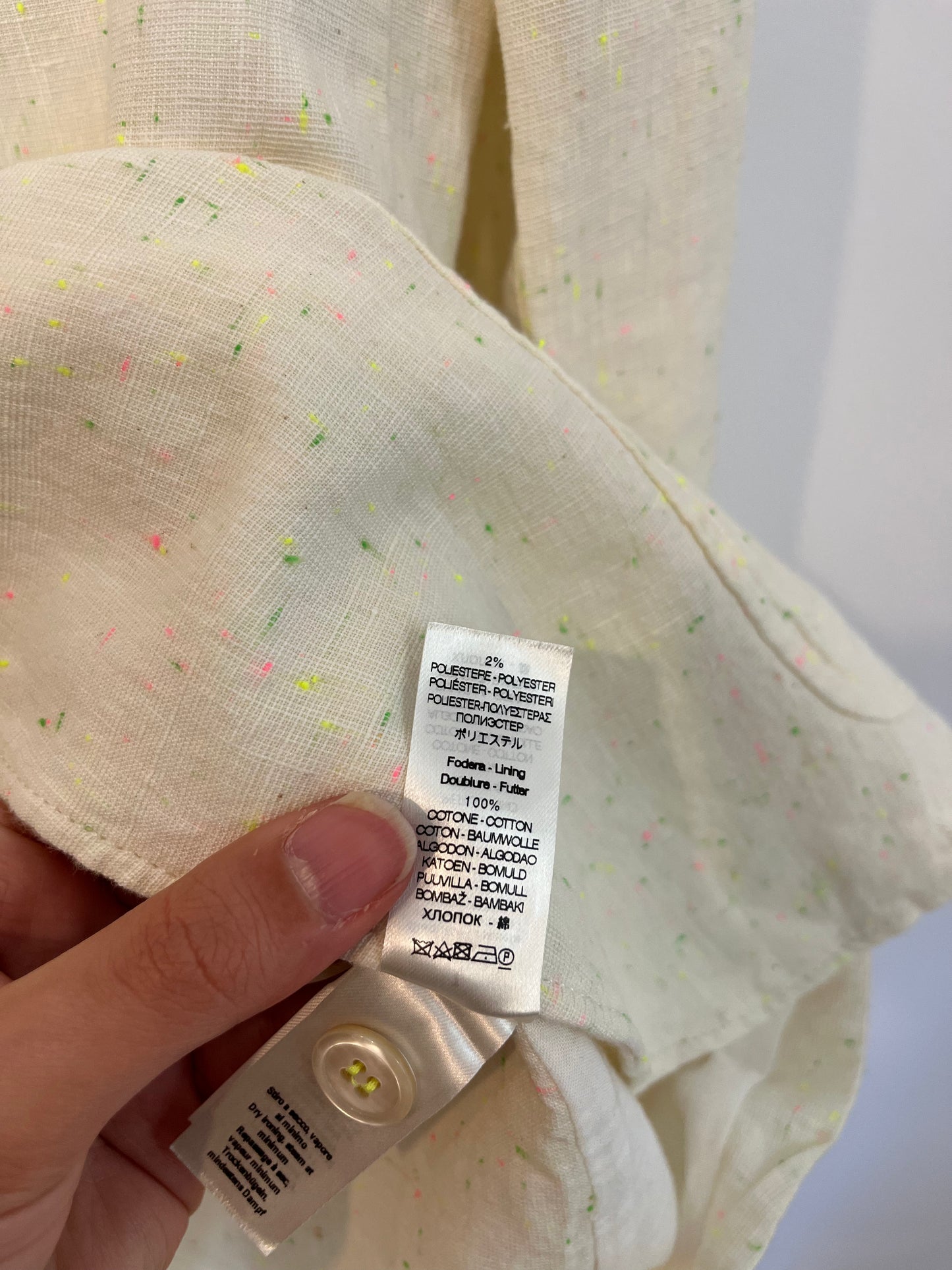 FORTE FORTE. Blazer beige detalle colores T.1 (s)