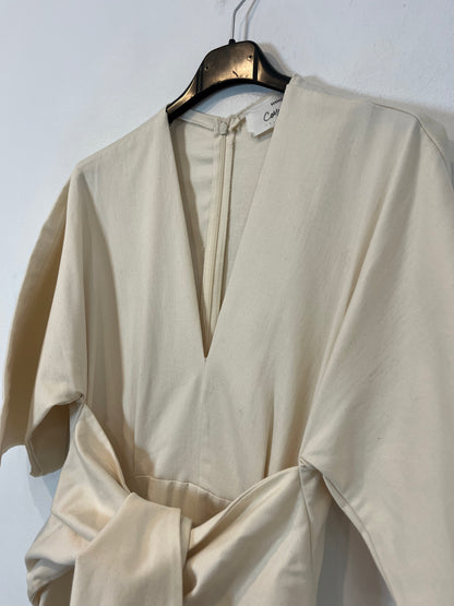 MANGO. Asymmetrical beige dress. XS/S