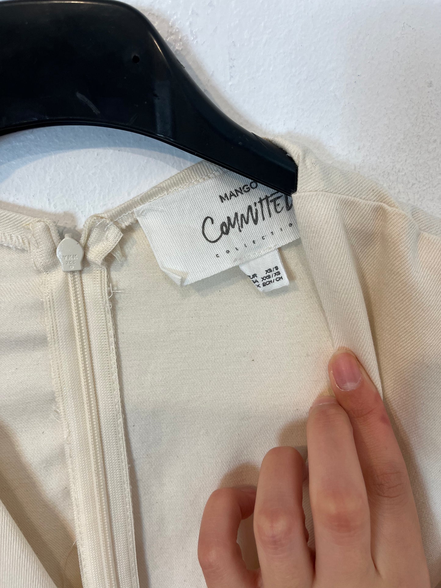 MANGO. Asymmetrical beige dress. XS/S