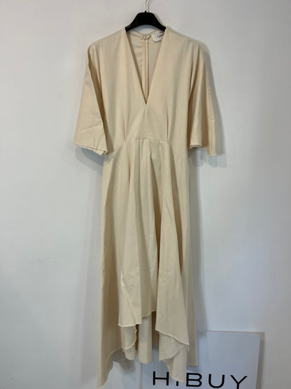 MANGO. Asymmetrical beige dress. XS/S