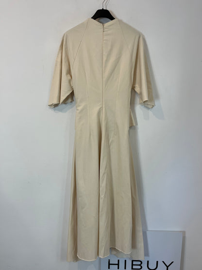 MANGO. Asymmetrical beige dress. XS/S