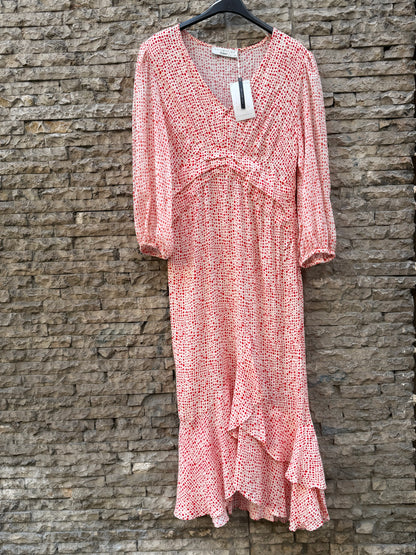 WOMAN EL CORTE INGLÉS. Vestido beige lunares