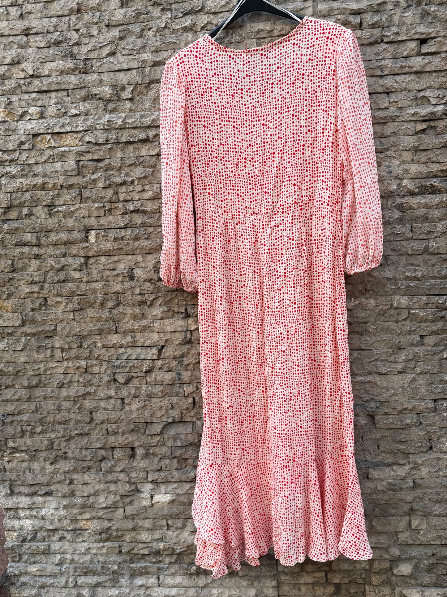 WOMAN EL CORTE INGLÉS. Vestido beige lunares