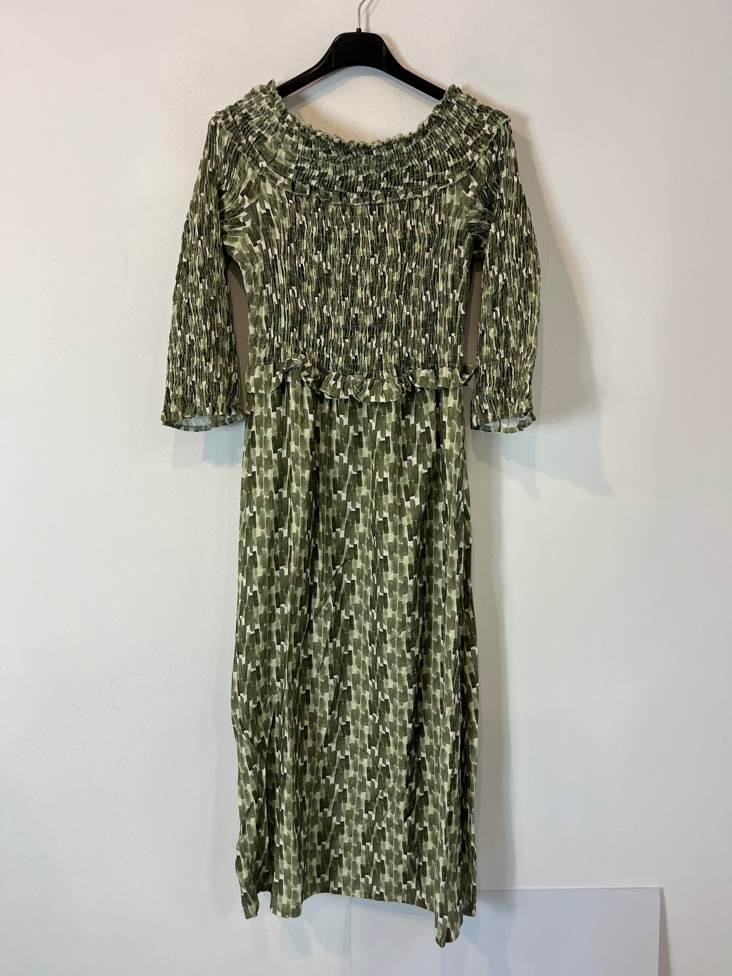 OTRAS. Vestido verde nido de abeja TU(S)