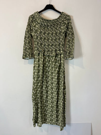 OTRAS. Vestido verde nido de abeja TU(S)