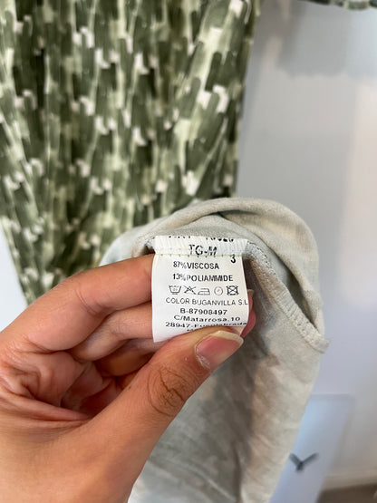 OTRAS. Vestido verde nido de abeja TU(S)