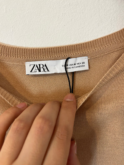 ZARA. Fine tan sweater. TM