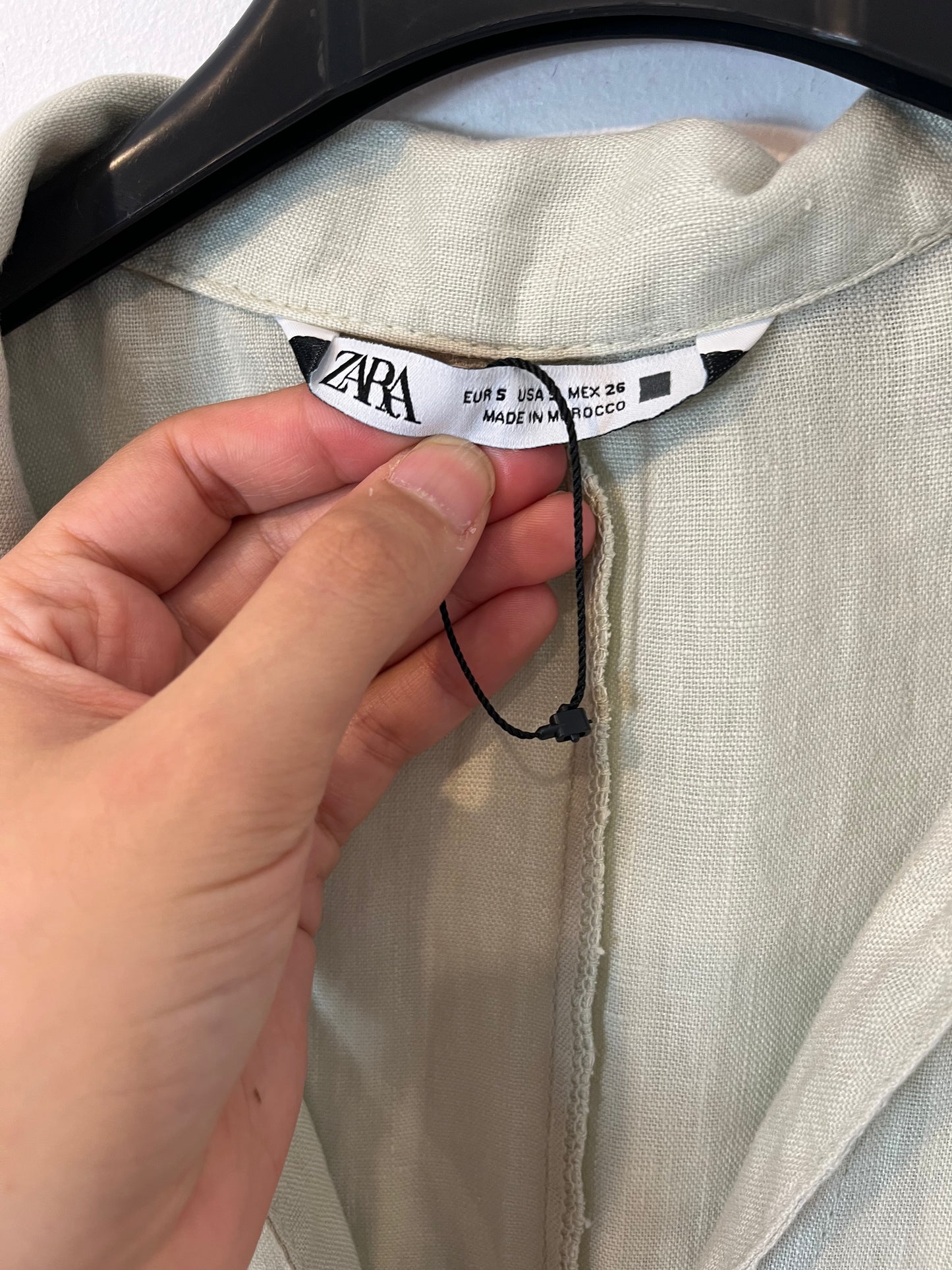 ZARA. Vestido largo camisero lino. T S