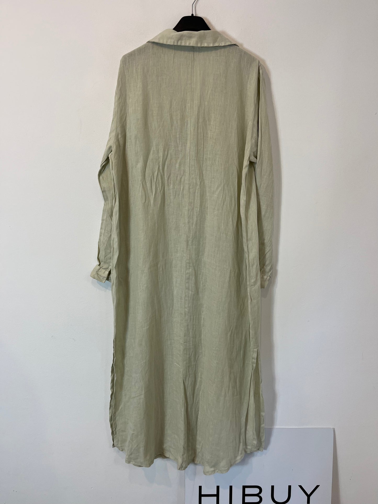ZARA. Vestido largo camisero lino. T S