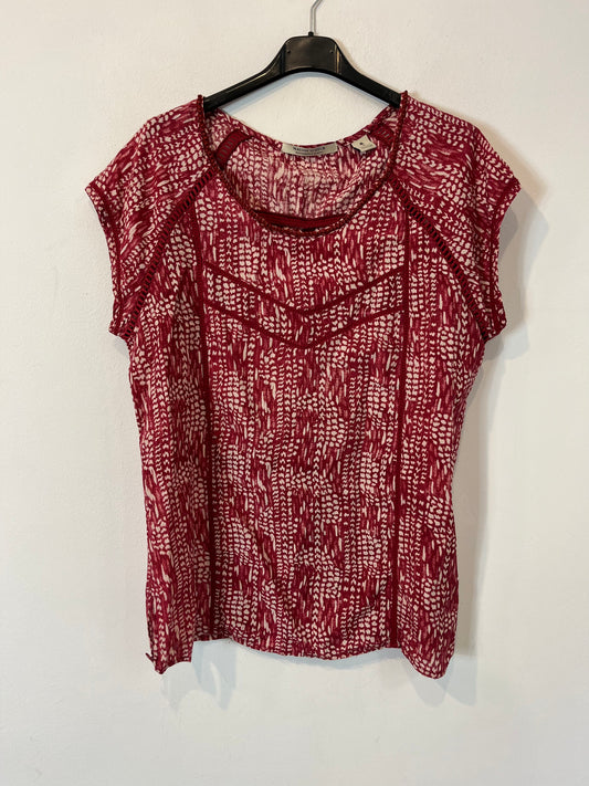 MAISON SCOTCH. Blusa rosa estampando blanco T.2 (m)