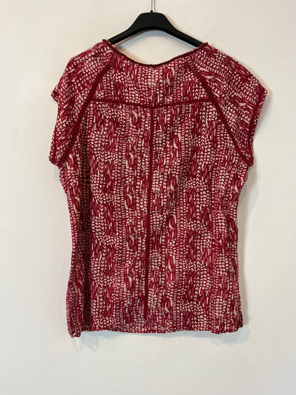 MAISON SCOTCH. Blusa rosa estampando blanco T.2 (m)