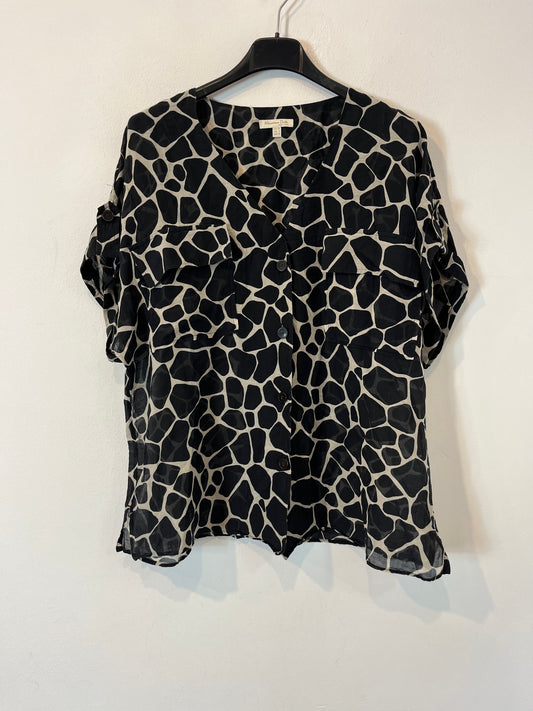 MASSIMO DUTTI. Blusa fluida bicolor. T 38