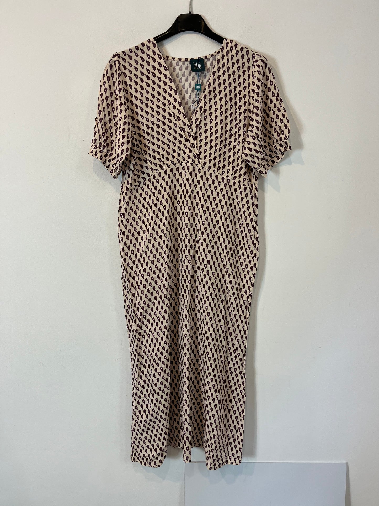 ZÚA. Printed beige midi dress. T.S.