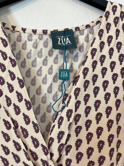 ZÚA. Printed beige midi dress. T.S.