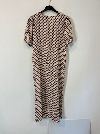 ZÚA. Printed beige midi dress. T.S.