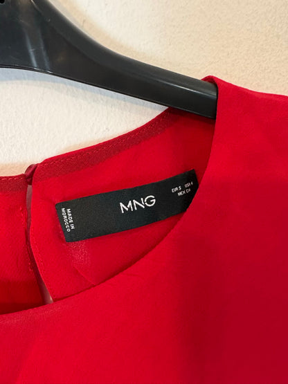 MANGO. Vestido rojo asimétrico fluido