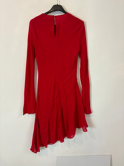 MANGO. Vestido rojo asimétrico fluido