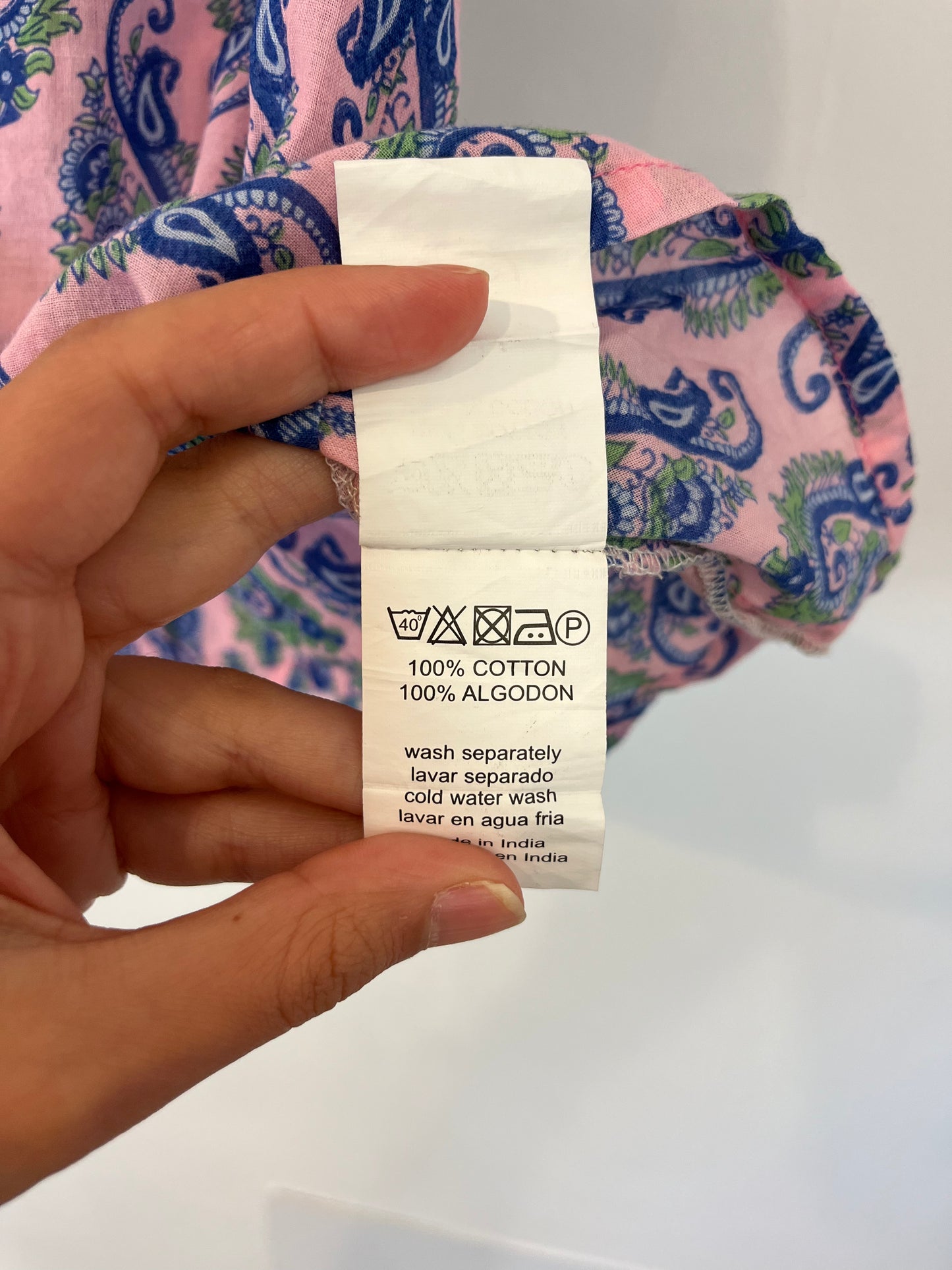 CARDINA. Pink printed blouse T. M