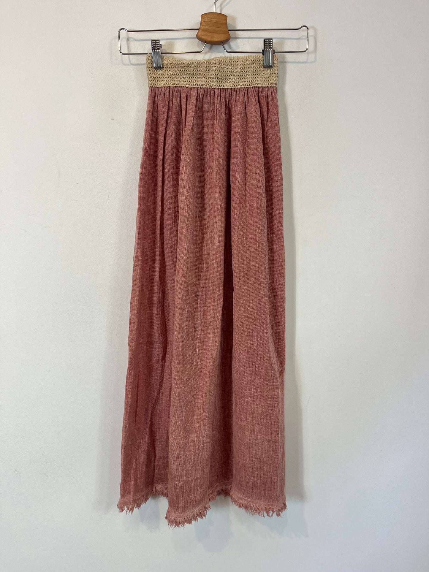 ZUA. Falda rosa con lino TU (xs)