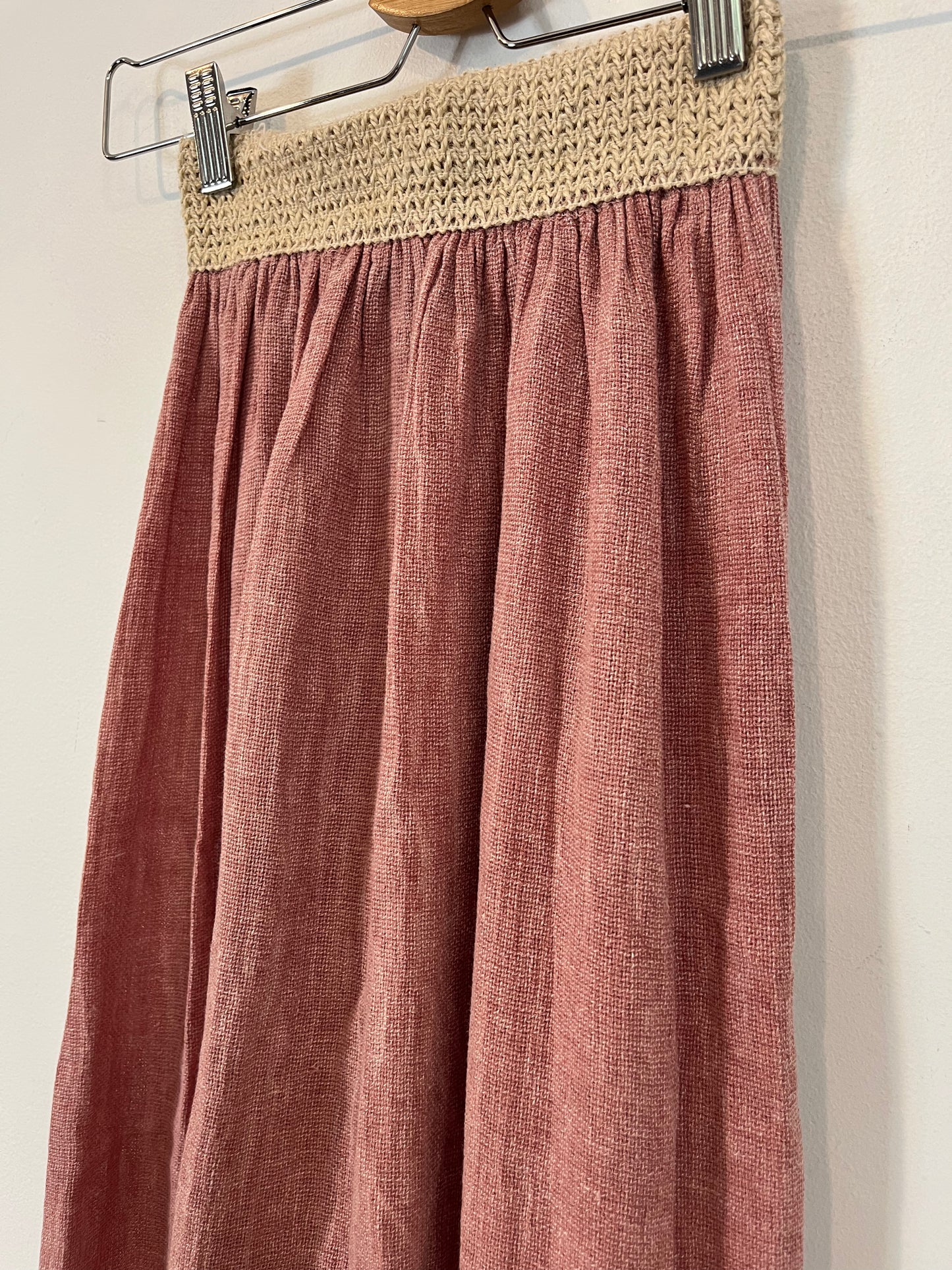 ZUA. Falda rosa con lino TU (xs)