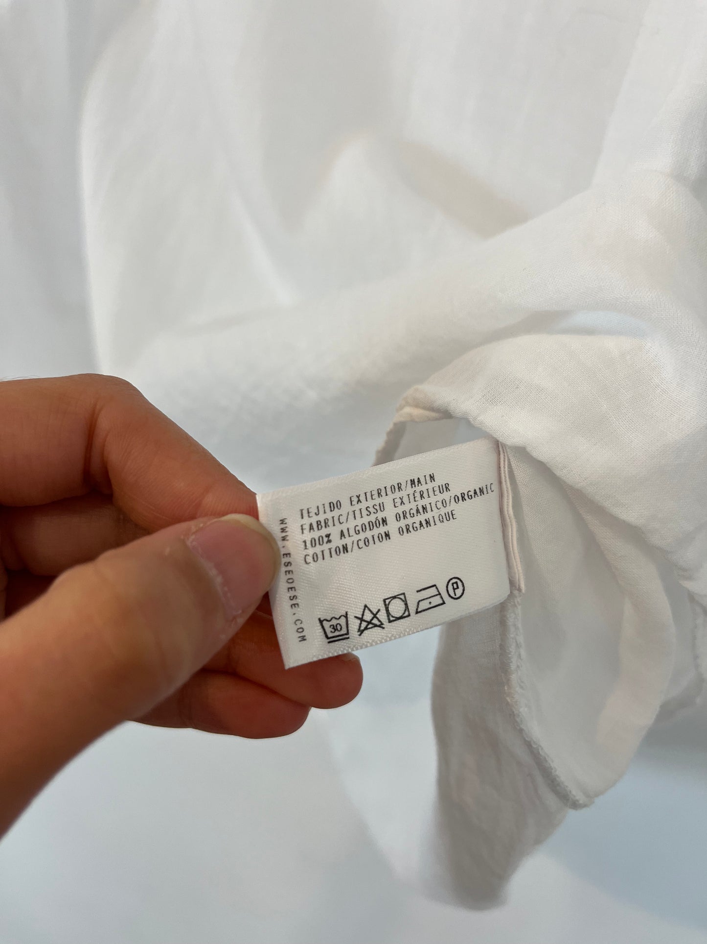 ESE O ESE. Blusa blanca algodón . T M