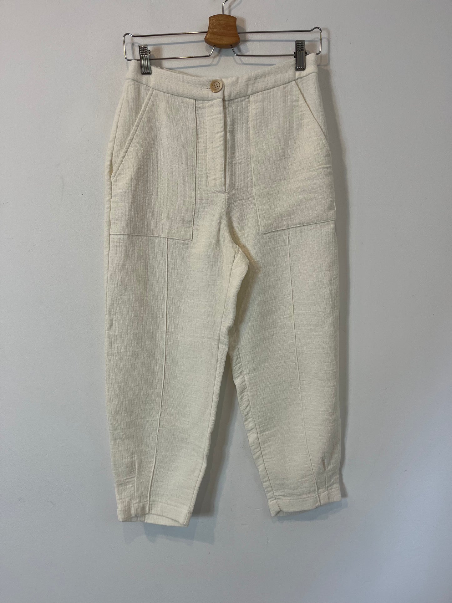 ZARA. White cotton trousers T.xs
