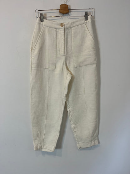 ZARA. White cotton trousers T.xs
