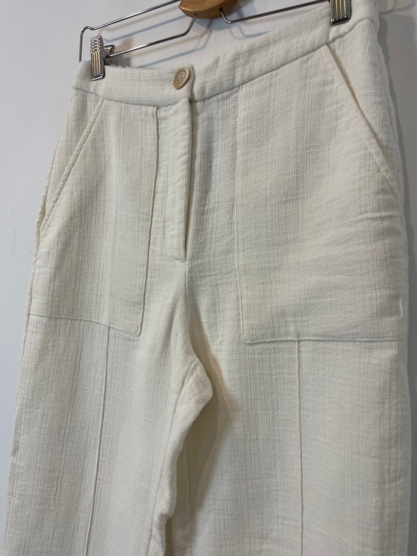 ZARA. White cotton trousers T.xs