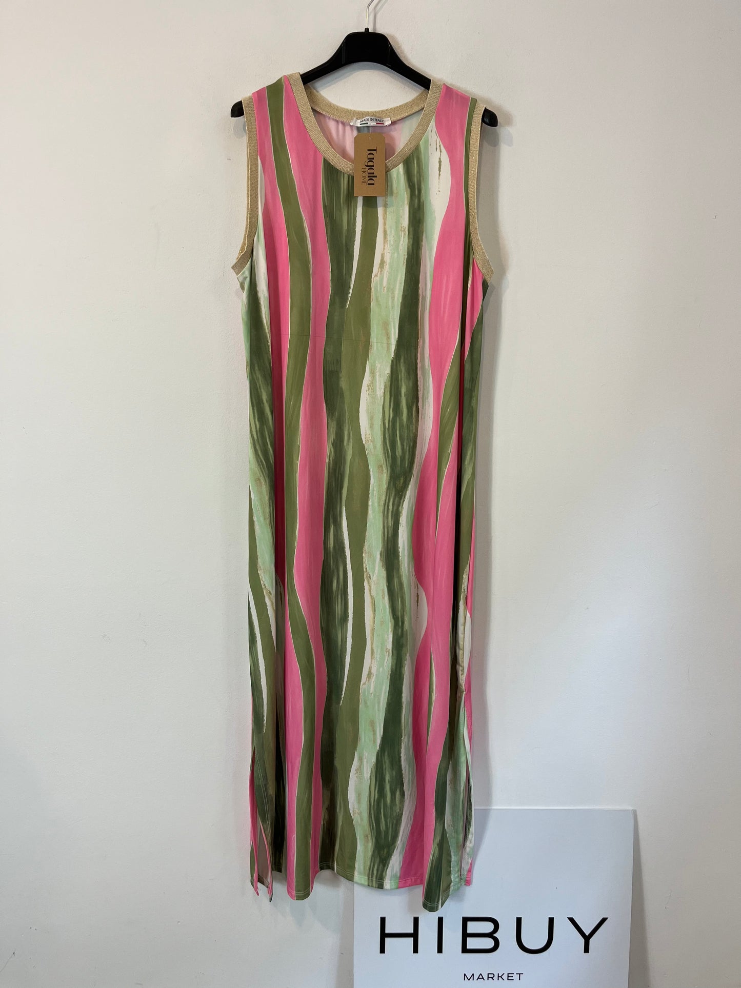 OTRAS. Vestido largo estampado rosa y verde TU(s/m)